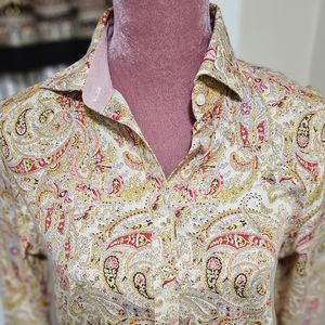 Chaps No Iron Paisley button-up shirt, size Medium.